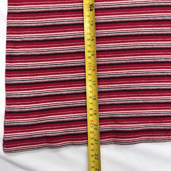 Mountain Lake XL Red Striped Mock Neck Top Long Sleeve Cotton Blend Pullover - Picture 4 of 5